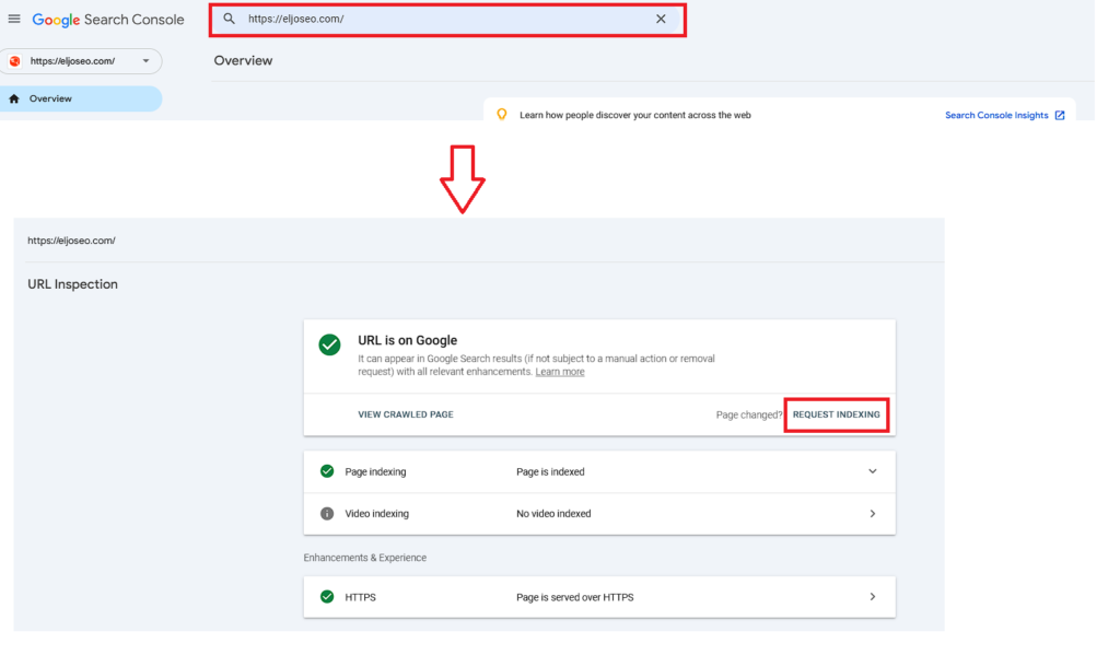 indexar URL en google, mostrar URL en google