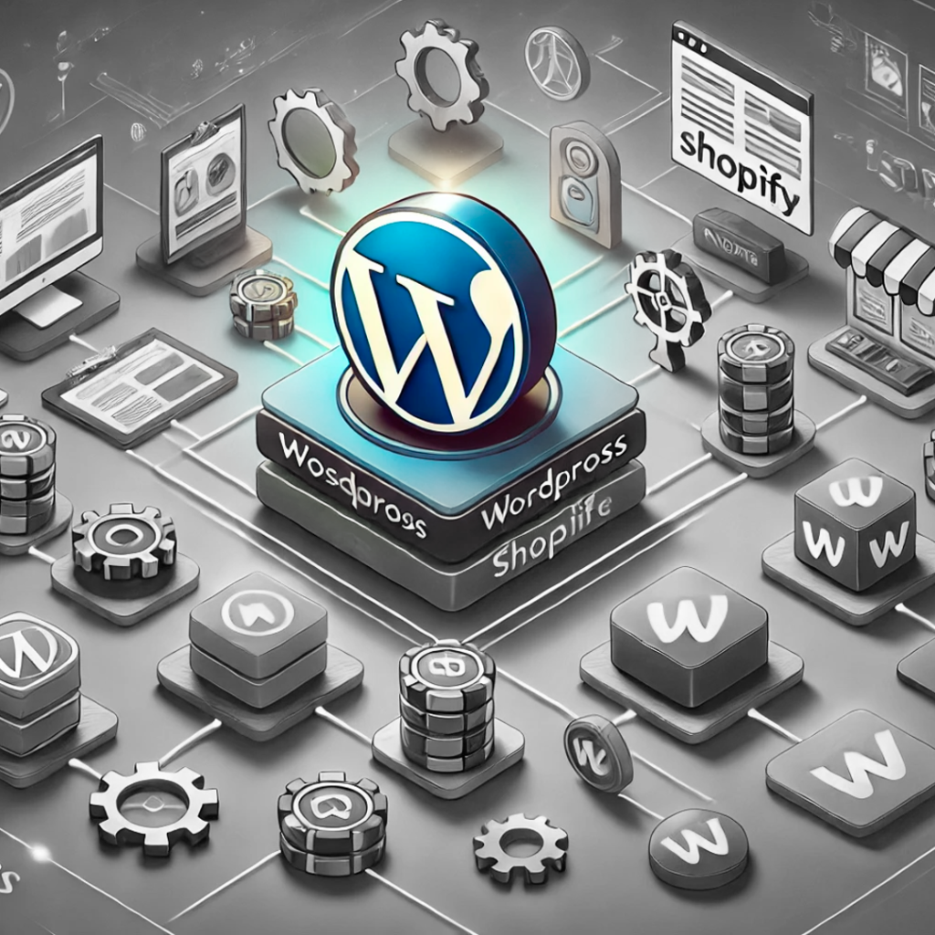 WORDPRESS, shopify